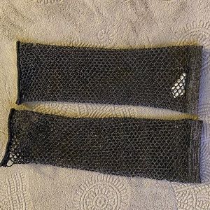 Black and Silver Fishnet Fingerless Gloves